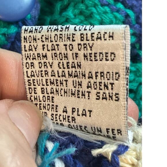 Vintage Talbots Cardigan Sweater Size 8 Cotton Blue Grannycore 3D Knit Twee Fall - Picture 9 of 9